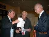 Prof. Cody Bunger President of SICOT (after election in Hong Kong - August 2008) - in the middle, on right Prof. A. Bohatyrewicz, on left Prof. T. Karski.  Photo taken during Orthop. Congress in Poznan / Poland / 10 - 13.09.2008. On the picture copy of POSTER about biomechanical etiology of the so-called idiopathic scoliosis. POSTER presented during the Congress in Poznan. 