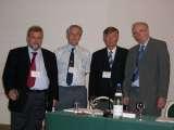IRSSD Congress in Ghent / Belgium, 20 - 24 June 2006. From left: Prof. T. Grivas, Prof. P. Dangerfield, Prof. T. Karski, Prof. G. Burwell